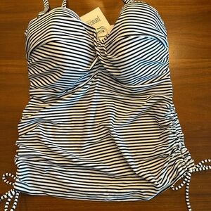 Panache Striped Black and White Swimsuit Top